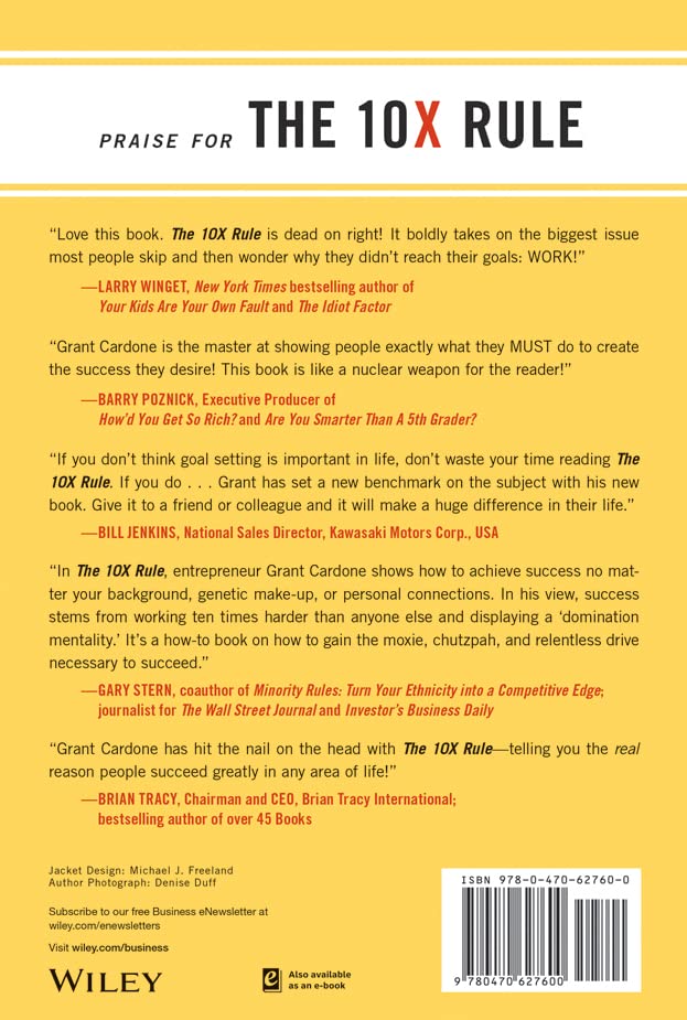 The 10X Rule: The Only Difference Between Success and Failure Hardcover – 26 April 2011