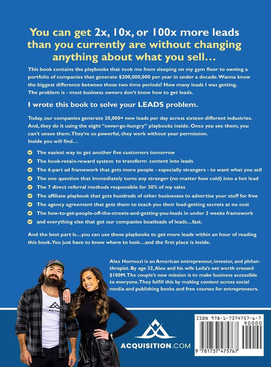 $100M Leads: How to Get Strangers To Want To Buy Your Stuff Hardcover – September 8, 2023 by Alex Hormozi (Author)