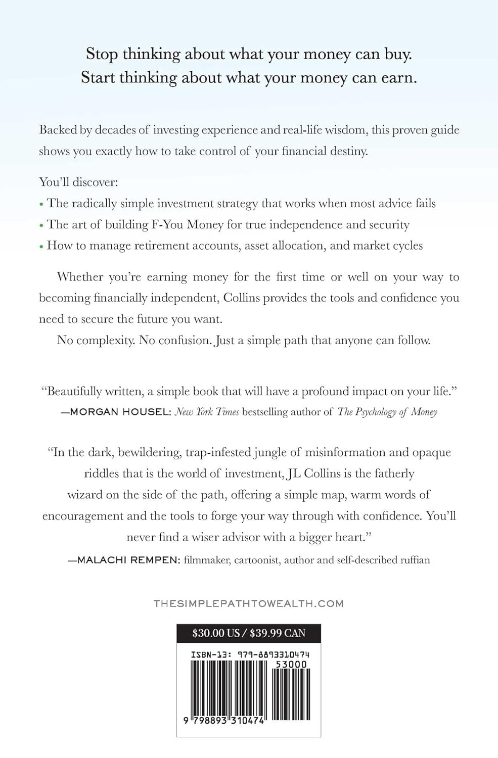 The Simple Path to Wealth (Revised & Expanded 2025 Edition): Your Road Map to Financial Independence and a Rich, Free Life Hardcover – May 20, 2025